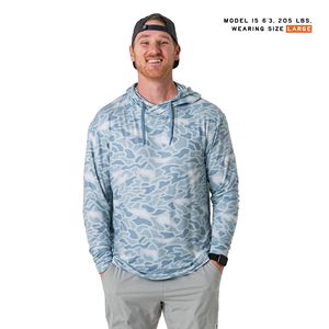 เสื้อฮู้ดดี้ตกปลาสำหรับผู้ชาย UPF UV 50+ น้ำหนักเบา มีฮู้ด ป้องกันแบคทีเรีย ผลิตจากโพลีเอสเตอร์ เสื้อตกปลาและเสื้อท็อปสำหรับกิจกรรมกลางแจ้ง - Product Image 3