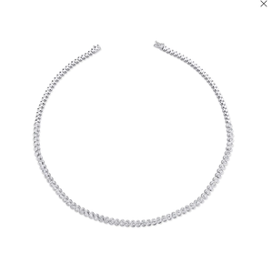 สร้อยคอเทนนิสแบบโซ่โลหะประดับเพชรทรงรี (ธรรมชาติ) ตัวเรือนทอง 14K ดีไซน์หรูหราสำหรับเจ้าสาว รับผลิตแบบ OEM ขายส่งและขายปลีก - Product Image 4