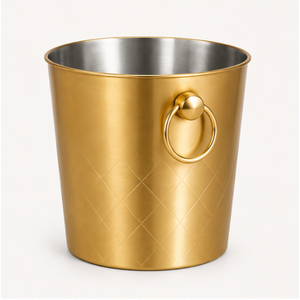 Gold <b>Champagne</b> <b>Bucket</b> with Ring Handles Stainless Steel Double Walled Insulated Ice <b>Bucket</b> for Cocktail Bar Wedding Party - Product Image 3