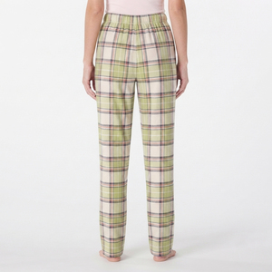 Pantalon de pyjama en flanelle à taille haute avec cordon de serrage pour femme, 100% coton biologique, coupe ample, streetwear - Product Image 2