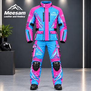 Conjunto de Chaqueta y Pantalones de Motociclismo para Hombre, Color Negro y Azul, con Protección CE - Product Image 3