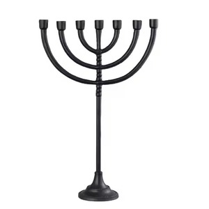 Contemporary Design Metal 7 Arms Menorah Candle Holder Decorative <b>Candelabra</b> Interior Accent - Product Image 1