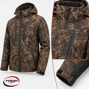 Chaqueta de Caza Digital Impermeable y Anti-UV para Hombre, Marca TERZO SPORTS, Diseño Sólido, para Invierno, con Capucha, 100% Lona, Estilo Táctico - Product Image 6
