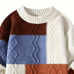 Pull-over décontracté pour homme NURJENNA INDUSTRIES, 100% laine, couleur unie, manches longues, respirant, tricoté - Product Image 2