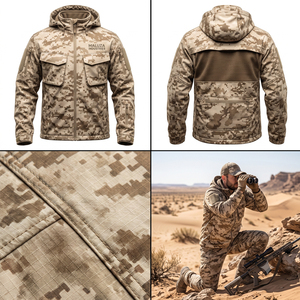 Heavy Duty Custom <b>Waterproof</b> <b>Camo</b> Hunting <b>Jacket</b> Men Breathable Windproof Outdoor Summer Sports Tactical Coat Nylon Front - Product Image 5