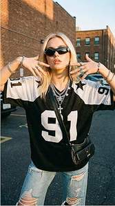 เสื้อเจอร์ซีย์คาวบอยส์แบบสั่งทำขายส่ง เย็บติดแผ่นตาข่าย เสื้อฟุตบอลอเมริกันแบบชุด - Product Image 4