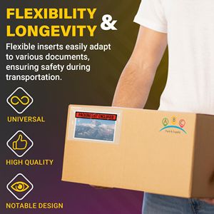 Confezione 1000 da 7X5 pollici autoregilante trasparente rosso nero da 2 Mil in polietilene lista buste da imballaggio per fatture allegate etichette di imballaggio - Product Image 4