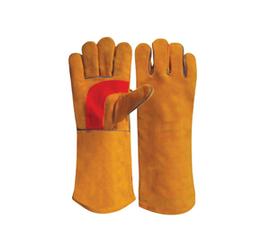Extra Long Leather Welding <b>Gloves</b> with Fleece Lining Molten Metal Splash Resistant <b>Type</b> B MIG TIG Stick Welding Use - Product Image 1