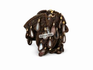 Stylish Brown Beaded Evening Bag Designer Fringe Sequin Party Handbag - Product Image 5