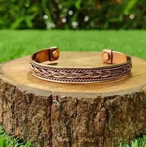 Simple Creative Pure Copper <b>Bracelet</b> Men & Women <b>Magnetic</b> Hand Cuff Copper Bangle Personalized Engraved <b>Bracelet</b> - Product Image 1