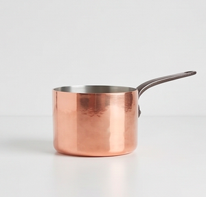 Copper Sauce <b>Pan</b> With Stainless Steel Interior <b>And</b> Handle Minimalist Design Handmade For Gas <b>And</b> Induction Stoves Use - Product Image 1