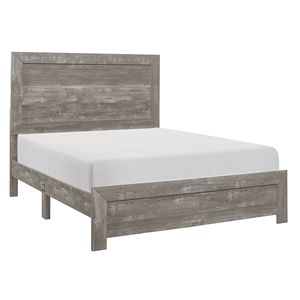 <b>Rustic</b> Gray Finish 1pc Full Size Wooden Panel <b>Bed</b> Bedroom Furniture '<b>Bed</b> in a Box' Style - Product Image 2