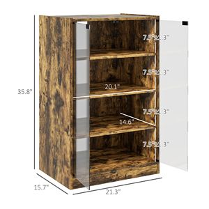 Mobile Porta TV a 5 Ripiani in Stile Rustico Marrone con Ante in Vetro Temperato e Ripiani Regolabili, Gestione Cavi, Supporto per Soggiorno - Product Image 3