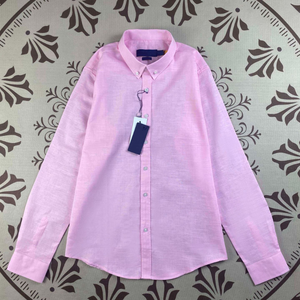 เสื้อเชิ้ตผ้าฝ้ายลินินลำลองสำหรับผู้ชาย ขายส่ง สวมใส่สบาย ระบายอากาศได้ดี พร้อมโลโก้ปักลายม้าเล็ก - Product Image 5