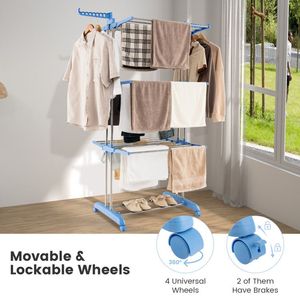 Tendedero Plegable de 4 Niveles con Alas Laterales Giratorias, Producto Premium en la Categoría de Tendederos - Product Image 6