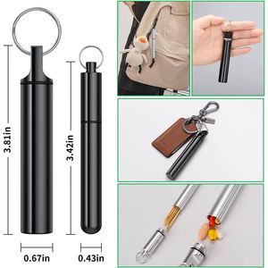 Portastuzzolini Portatile in Metallo a 4 Pezzi, Contenitore Tascabile Impermeabile in Lega di Alluminio - Product Image 3