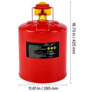 Tanica di Sicurezza in Acciaio Inox da 5 Galloni Tipo I con Arresto Fiamma e Coperchio Autosigillante, Imbuto in PE per Parti e Accessori di Tosaerba - Product Image 2