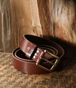 Ceinture en cuir pleine fleur réglable avec boucle en laiton massif et acier inoxydable, service OEM pour logo personnalisé - Product Image 4