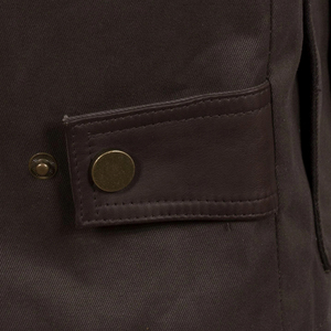 Gilet sans manches en toile marron foncé pour hommes, avec col rabattu et plusieurs poches, vêtements d'extérieur décontractés pour l'automne, coupe régulière - Product Image 4