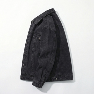 Black Washed Denim <b>Trucker</b> <b>Jacket</b> | Streetwear Button Up Denim <b>Jacket</b> | Vintage Style Denim Coat | Custom OEM Manufacturer - Product Image 4