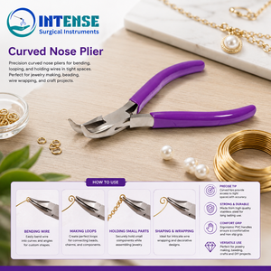 Alicates Profesionales de Punta Curva para Joyería, Acero Inoxidable, Herramienta Manual para Doblar Alambre y Hacer Abalorios - Product Image 4
