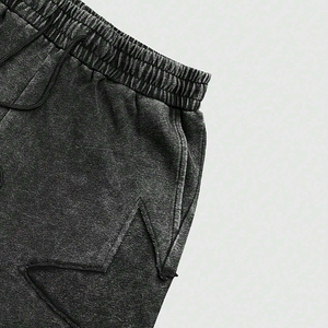 Pantalones Cortos de Lona para Hombre con Cintura Media Ajustable con Cordón y Bolsillos, Color Sólido Informal para Uso Diario - Product Image 4