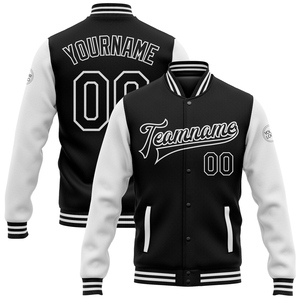 Wholesale Direct OMMIZ INDUSTRY Custom Black <b>Red</b>-Gray Bomber Full-Snap Varsity Letterman Two Tone <b>Jacket</b> - Product Image 2