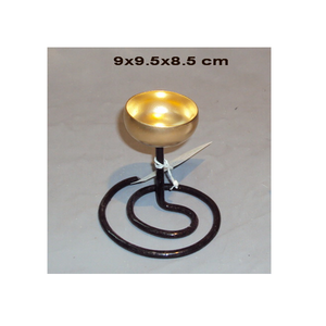 Three-Bowl Decorative Candle Holder Golden <b>Cups</b> Black Spiral Metal Frame Artistic Home Decor Centerpiece Stylish Party Handmade - Product Image 6