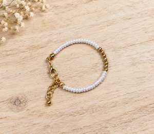 Bracelet Bohème Multicolore Shan India en Perles Dorées avec Chaîne d'Extension Dorée et Fermoir Mousqueton, Perles d'Imitation, Sans Plomb, Cadmium ni Azo - Product Image 5