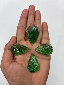 Pointe de flèche en verre d'obsidienne verte, pierre brute, pointe de flèche en cristal vert pour la fabrication de bijoux, artisanat, décoration, vente en gros - Product Image 4