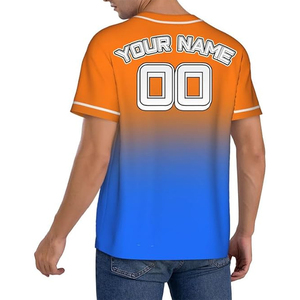 Maillots de baseball et de softball personnalisés respirants pour équipes, 100 % coton biologique, impression sérigraphique, séchage rapide, col en V, haute qualité - Product Image 5