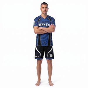 Camiseta de Fútbol para Hombre de Poliéster, Cuello en V, Manga Corta, Corte Regular, Personalizable por Sublimación, Top Deportivo y Pantalones Cortos - Product Image 2