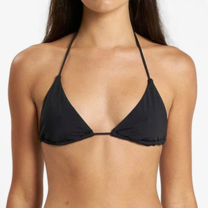 Maillot de bain bikini 2 pièces personnalisable à motif uni, service OEM, logo frontal, antibactérien, respirant, coupe-vent, séchage rapide pour la plage - Product Image 2