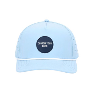 Casquettes de baseball 5 panneaux avec logo personnalisé en silicone, visière incurvée, corde, imperméables, pour hommes et femmes. - Product Image 1