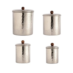 Récipient de stockage alimentaire en acier inoxydable avec couvercle en bois, hermétique, préservation de la fraîcheur, fabrication artisanale, utilisation en cuisine - Product Image 4