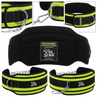 Ceinture de maintien pour dips avec chaîne pour l'haltérophilie, les tractions, la force athlétique et les entraînements de musculation – Soutien lombaire