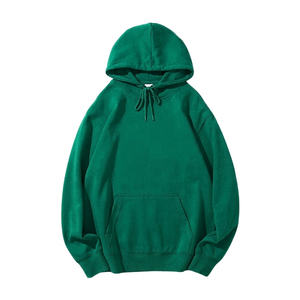 Sweat-shirt à capuche oversize pour homme, vert uni, en molleton de coton, décontracté, coupe classique, avec poches, pour l'automne - Product Image 5