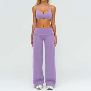 High Quality Women's Yoga <b>Bra</b> Sets Leggings 2-Piece Workout Sports Tight Anti-Wrinkle Breathable Spandex/Cotton/<b>Bamboo</b> Fiber - Product Image 5