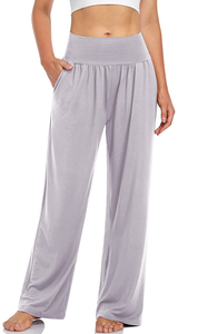 Pantalon de jogging taille haute pour femme, coupe ample, pour le fitness, la gym, le yoga, avec poches - Product Image 3