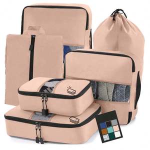 Ensemble de 6 cubes de rangement de voyage respirants en maille avec sac à chaussures et pochette à linge - Product Image 1