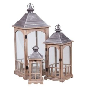 Portavelas de Madera Rústico con Puerta de Vidrio y Asa de Cuerda, Hecho a Mano, Decoración para Bodas y Fiestas - Product Image 4