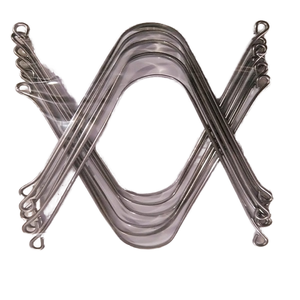 Limpiador de lengua de acero inoxidable 304 de grado quirúrgico OEM, mango de latón, raspador de doble cara, reutilizable, limpia eficazmente la lengua para - Product Image 1