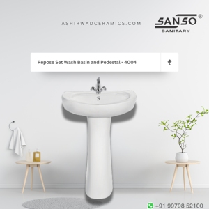 Ceramic <b>Wash</b> Basin with Full Pedestal White Bathroom Sink <b>Set</b> for Hotel Home Commercial Use Wholesale Supplier - Product Image 2