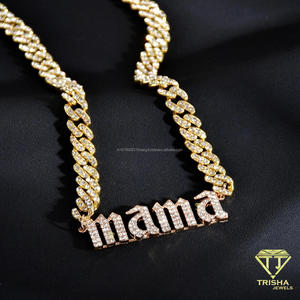 Luxury Moissanite Diamond DAVIS Custom <b>Letter</b> Necklace With Fully Sparkling Pendant Design Bold <b>Name</b> Style Hip Hop Jewelry - Product Image 5