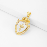 Pendentifs Catholiques QIKU Cœur Sacré Croix Nacre Bijoux Religieux Petits Breloques Strass Transparents Prix Usine Faible MOQ