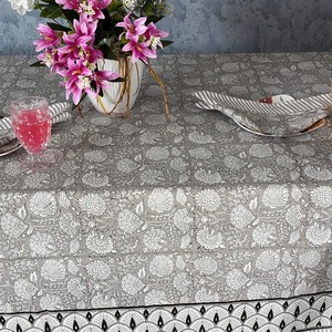 Classic Handmade Floral Cotton <b>Tablecloth</b>-Durable Eco-Friendly Washable Reusable Customized Size Customizable Weddings Home - Product Image 4