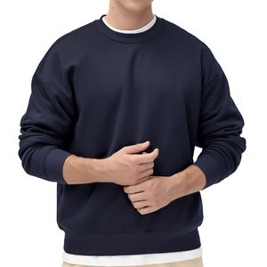 เสื้อสเวตเชิ้ตคอกลมทรงปกติแบบเรียบง่ายสำหรับผู้ชาย ขายส่ง เสื้อผ้าสตรีทแวร์ แขนยาว ผ้าคอตตอนผสม เสื้อสเวตเชิ้ตผู้ชาย - Product Image 3