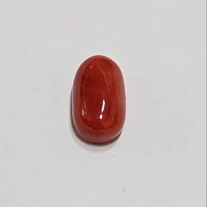 พลอยปะการังสีแดงอิตาลี รูปทรงวงรี คุณภาพดี สีสวย พลอยเม็ดเดี่ยวสำหรับทำเครื่องประดับ - Product Image 1