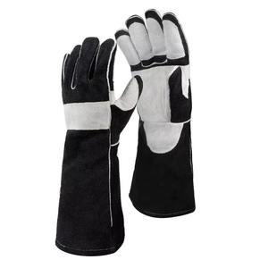 Gants de soudeur en cuir respirant, faits à la main, mode décontractée, pour le travail en extérieur, en cuir de vachette épais, protection résistante pour le travail et la soudure - Product Image 1