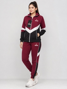 Survêtement pour femmes, veste confortable à fermeture éclair intégrale et pantalon assorti, tissu extensible doux pour l'entraînement, l'exercice, la marche et les voyages - Product Image 1